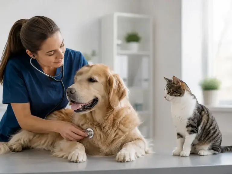 Huisdier wordt gecontroleerd tijdens een gezondheidscheck